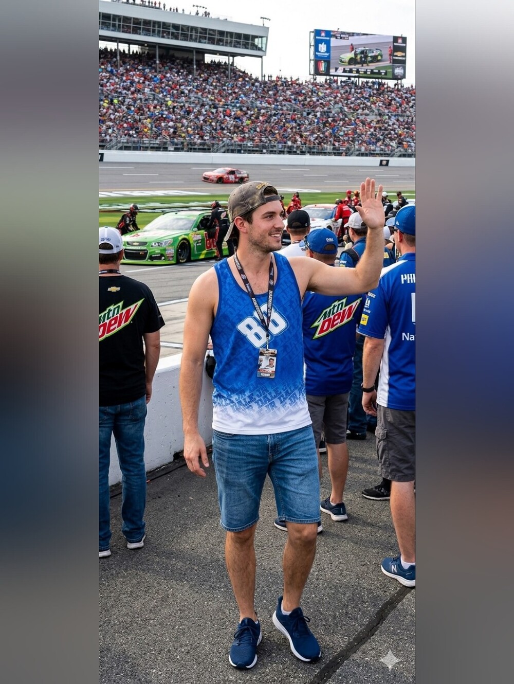 Fanatics Blue & White Dale Earnhardt Jr. #88 Racerback Tank Size Medium